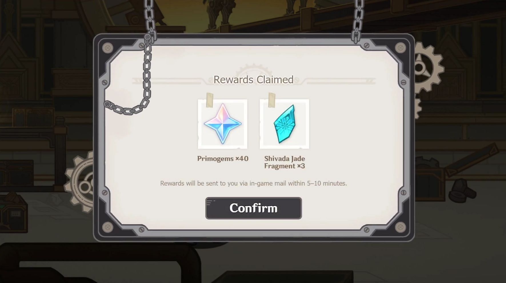Free 40 Primogem rewards (Image via HoYoverse)